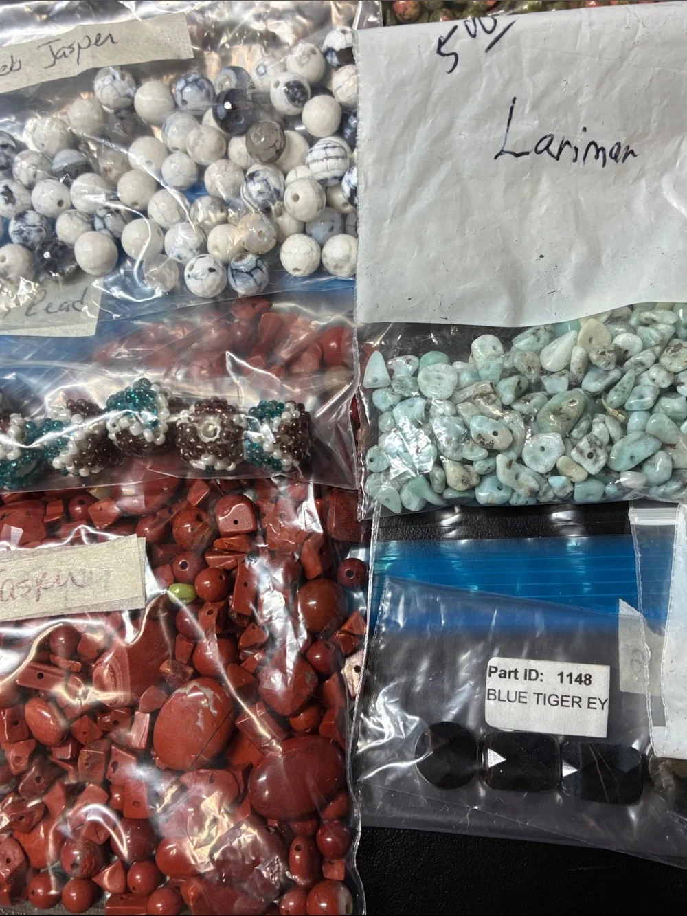 Assorted 2+ pounds of gemstone Bead Mix - Turquoise, blue, Green, Purple - Picture 2 of 16
